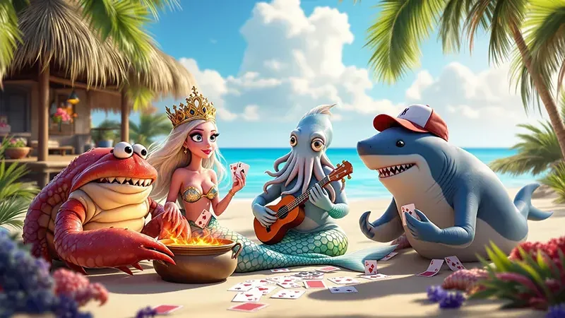 Layar permainan tembak ikan QQNUSA dengan tema bawah laut